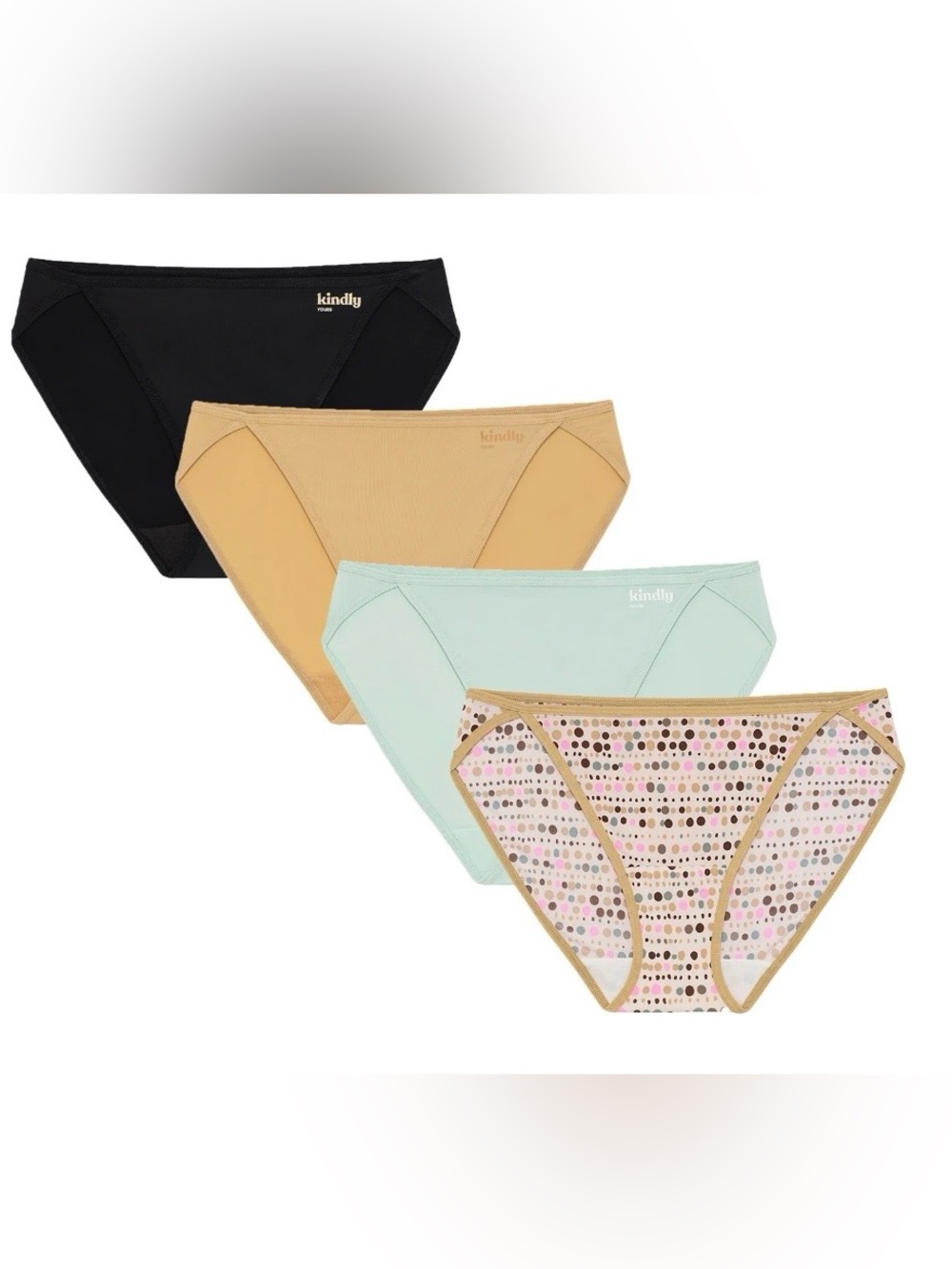 Kindly Yours Women’s So Comfy Micro High Leg Bikini Underwear, 4-Pack, Size XS